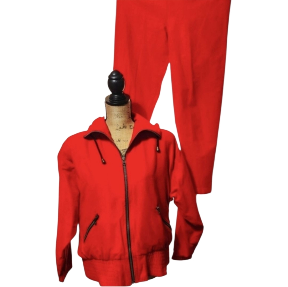 Attitudes by Susie Wyninger Vintage 80s  zip hoodie lined,+ pull up pants size 4